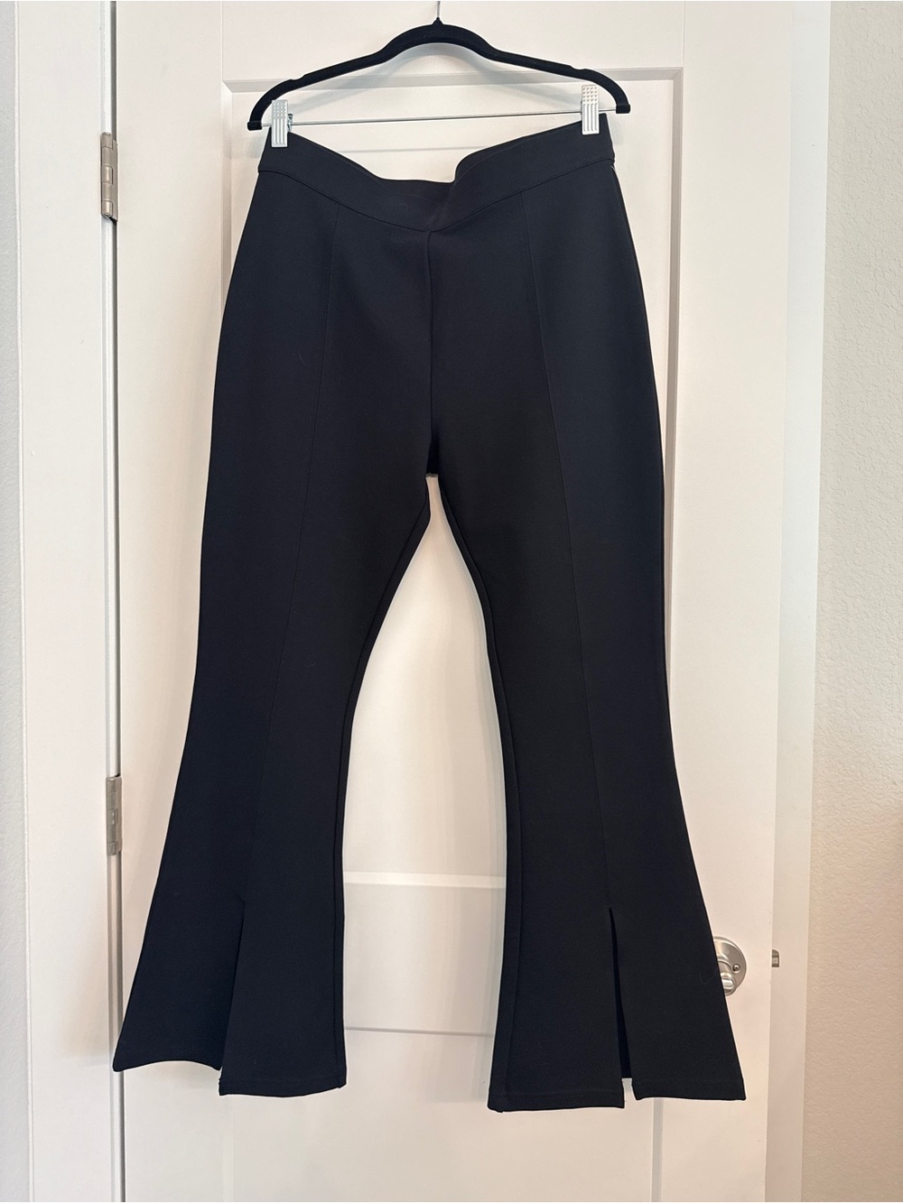NWT Anna & Ava Black Ponte Flare Pants Split Hem Size XL